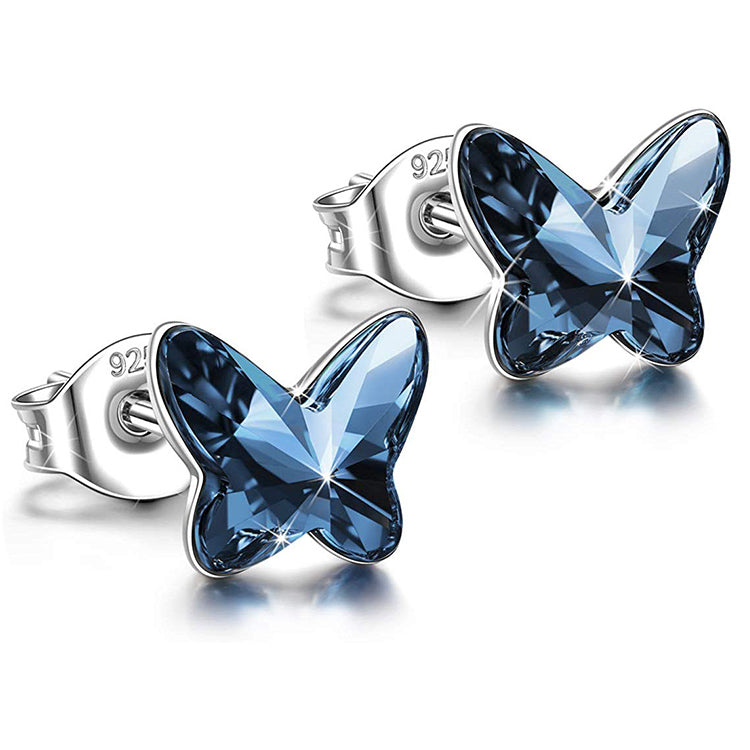 Cute Blue Butterfly Stud Earrings - Ellis Finch