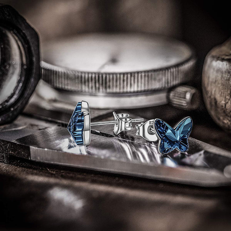 Cute Blue Butterfly Stud Earrings - Ellis Finch