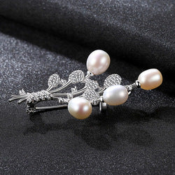 Beautiful Brooch Pin Branches with Pearls