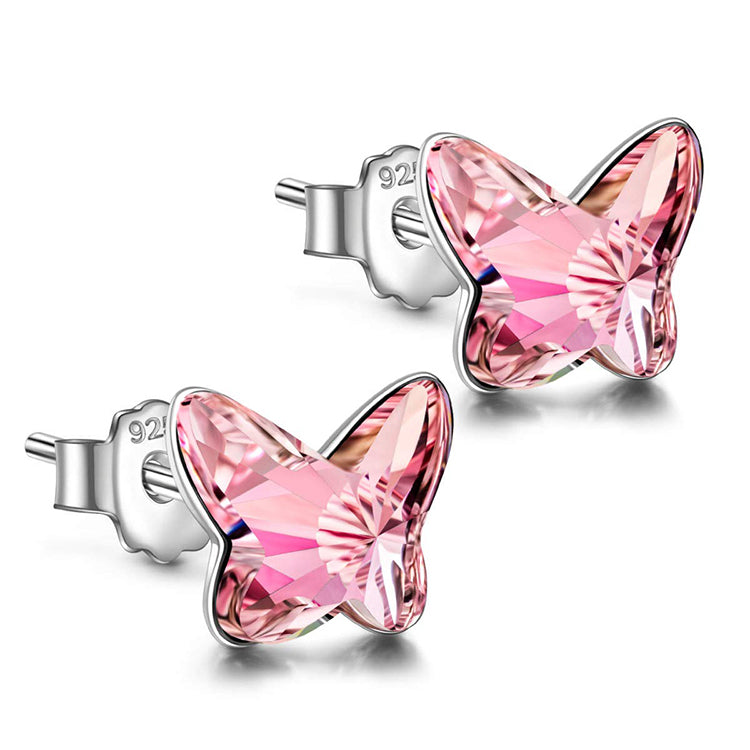 Cute Pink Butterfly Stud Earring - Ellis Finch