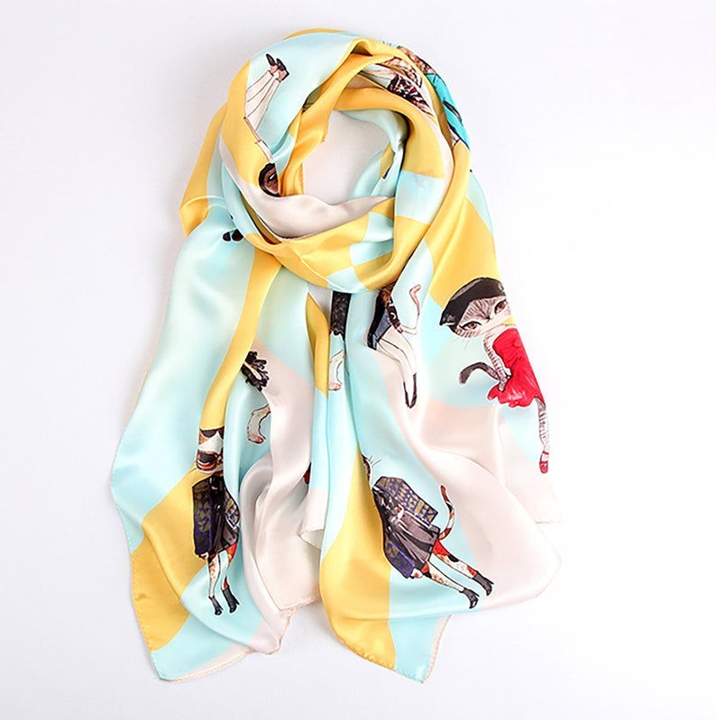 Cats on the Prowl Silk Scarf - Ellis Finch